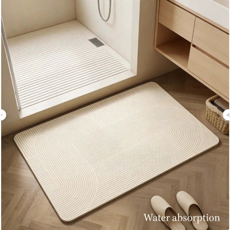 Bamboo Bath Mat - سجادة أرضية للحمام من الدياتومايت فائقة