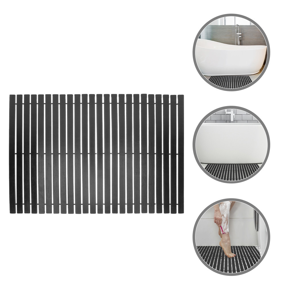 Bamboo Bath Mat - حصيرة حمام من الخيزران مانعة للانزلاق،
